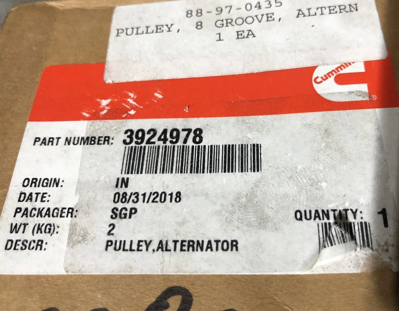 3924978 Genuine Cummins Alternator Pulley