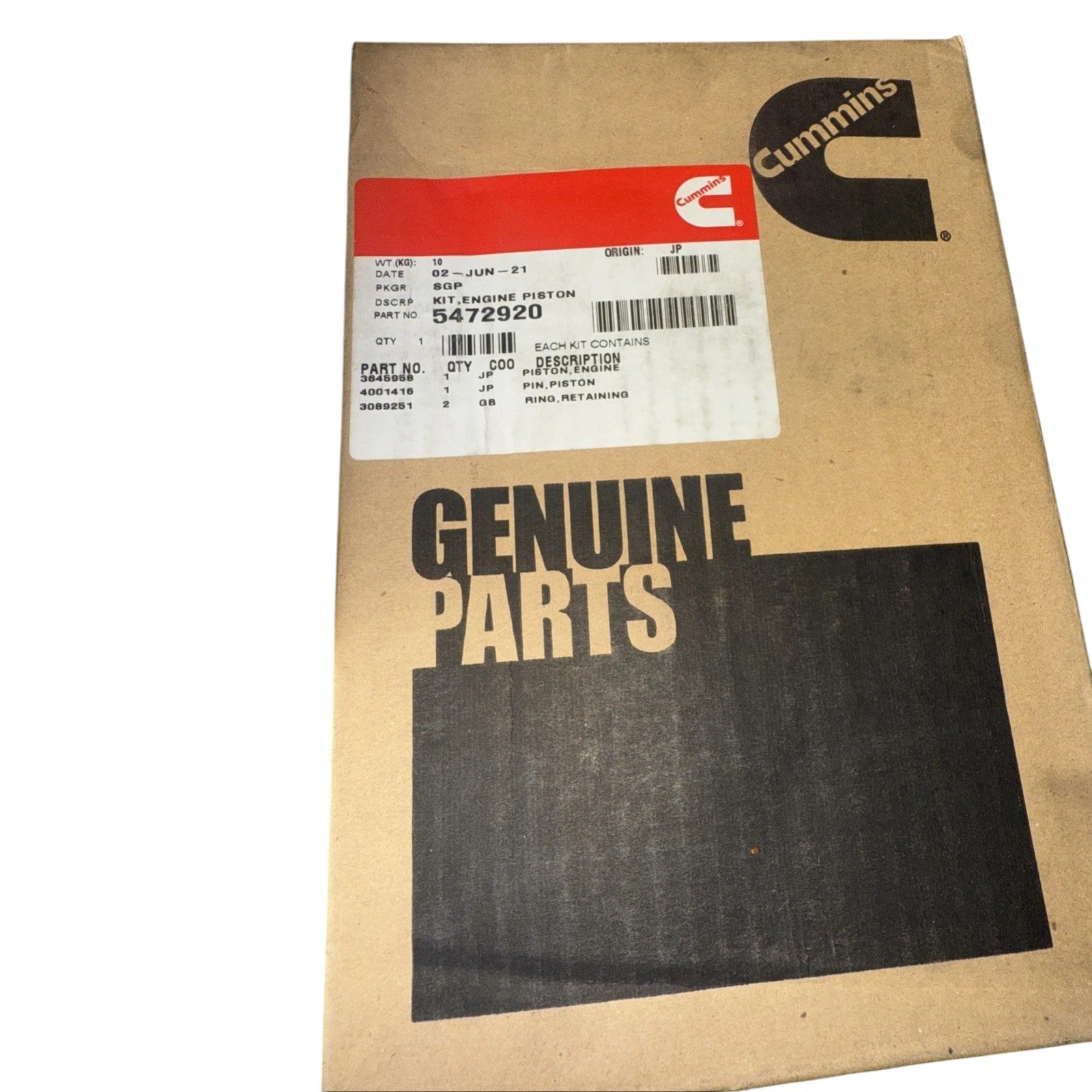 4352597 Genuine Cummins Engine Piston 4352597