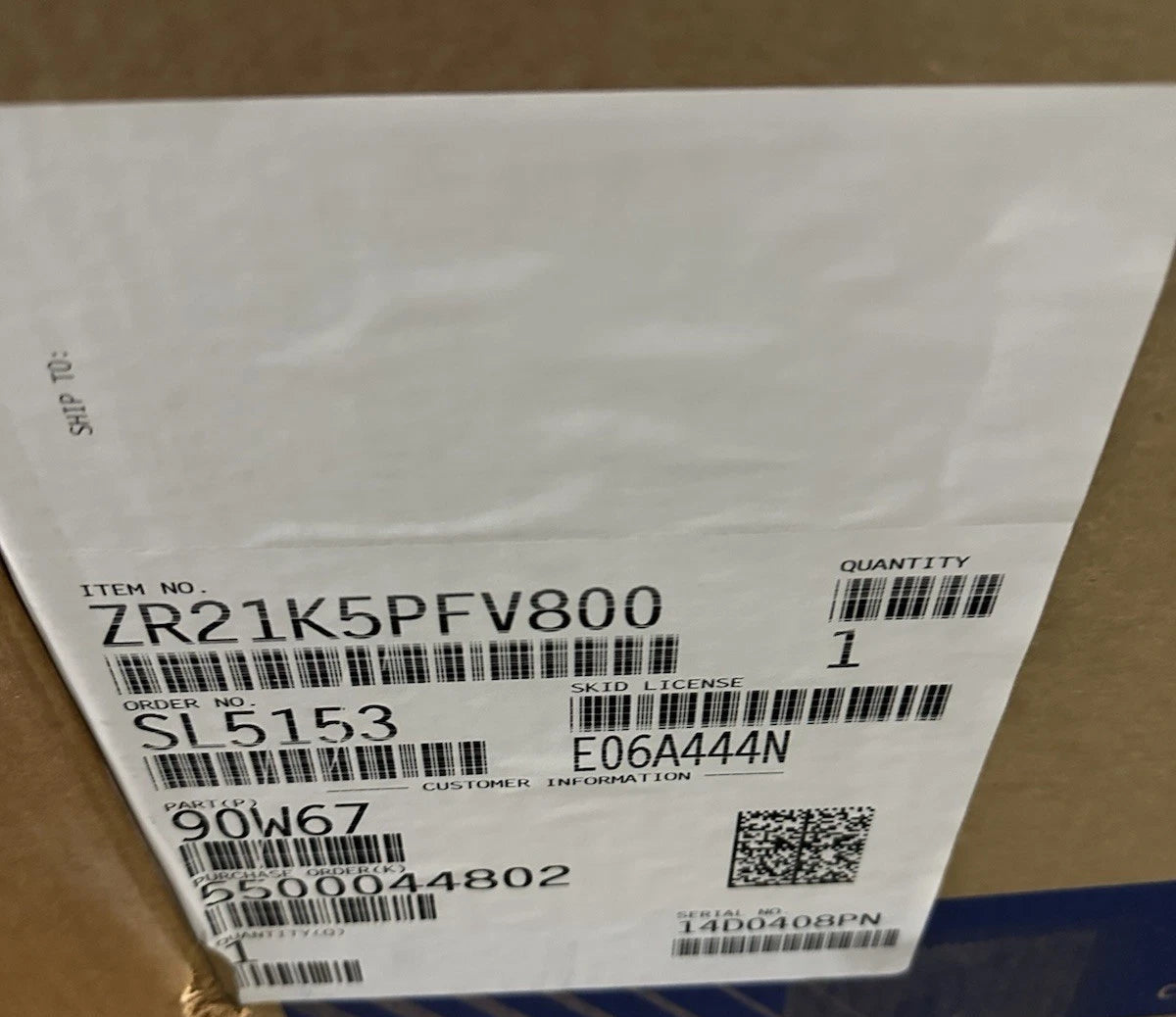 ZR21K5PFV800 Genuine Copeland Scroll Compressor