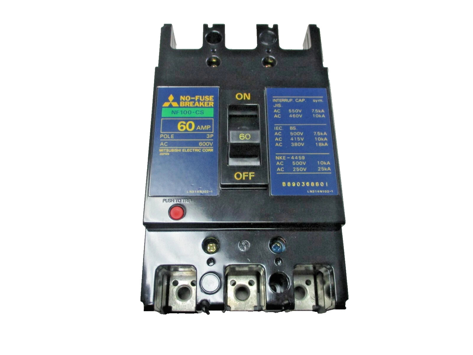 OEM Kubota Circuit Breaker Mitsubishi NF100-CS 60A 3-POLE