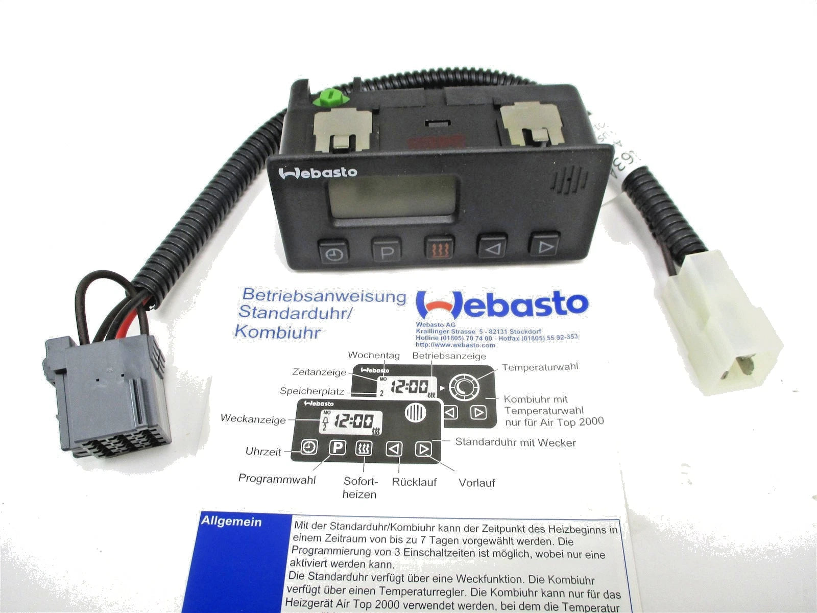 Webasto Thermo Topc TSL17 7-DAY Programmable Digital Timer 85339C