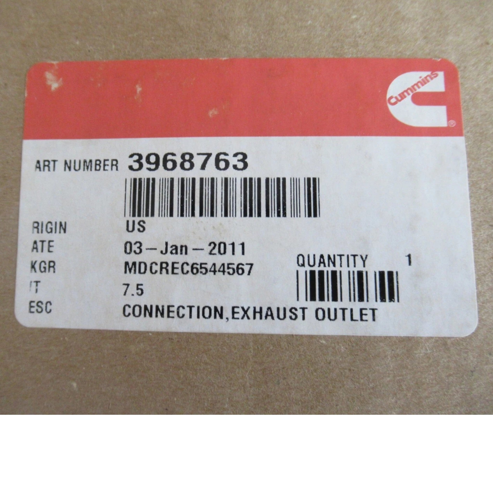 3968763 Genuine Cummins Exhaust Outlet Connection
