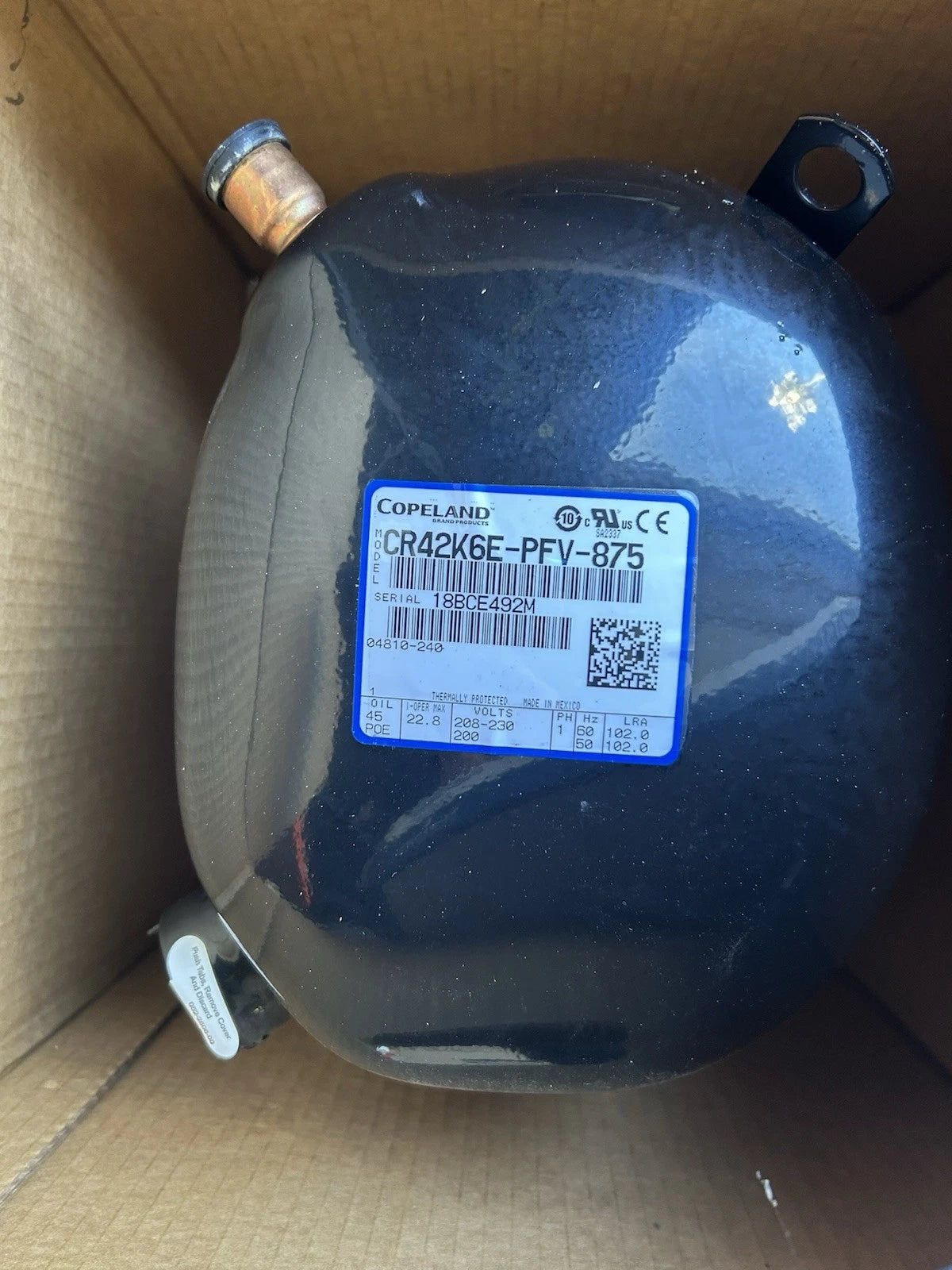 CR42K6E-PFV-875 Genuine Copeland Scroll Compressor