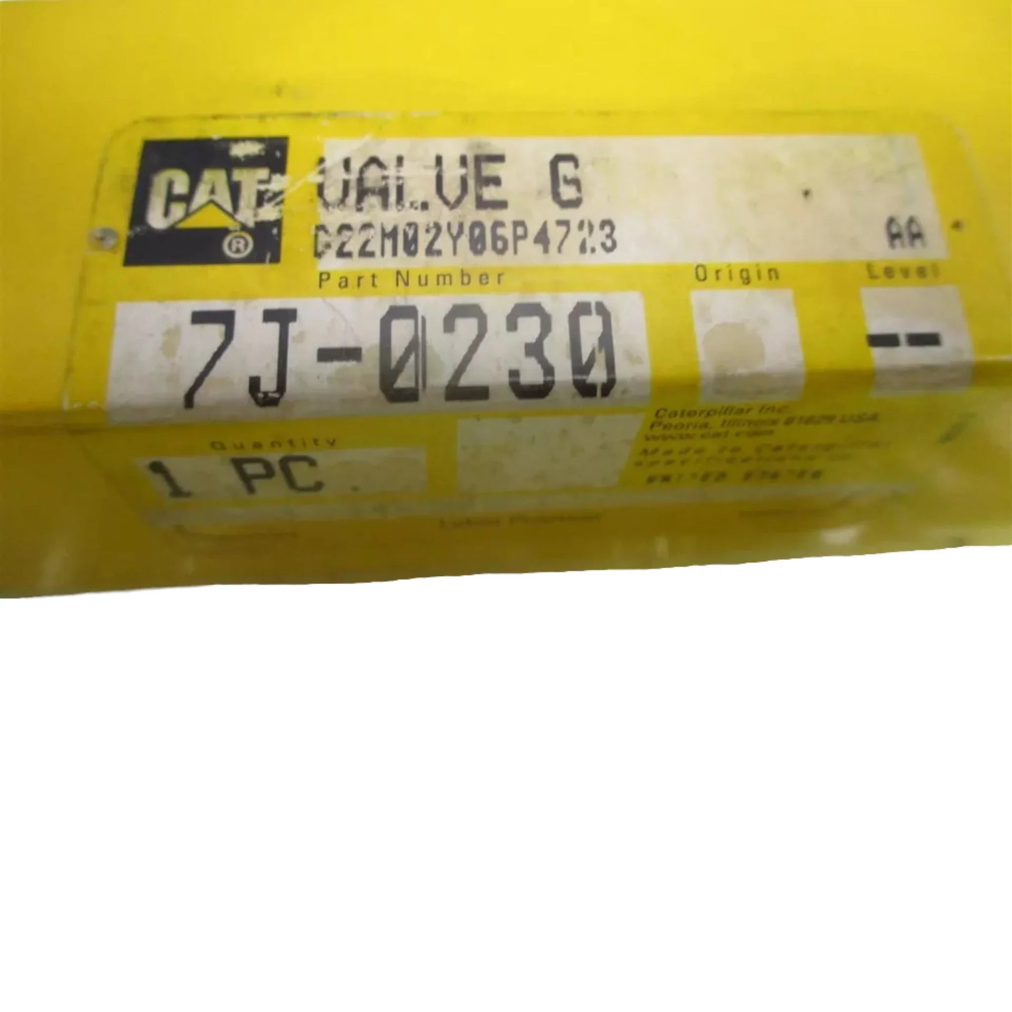 7J0230 Genuine Caterpillar Hydraulic Unloading Valve