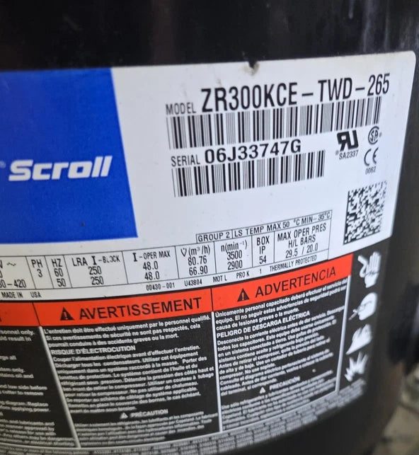 ZR300KCETWD265 Genuine Copeland Scroll Compressor