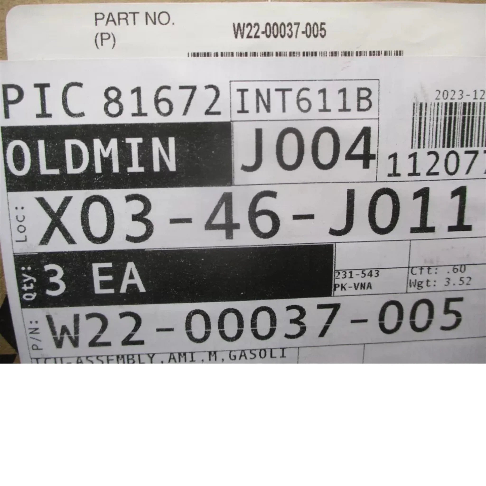 W2200037005 Freightliner Instrument Control Unit