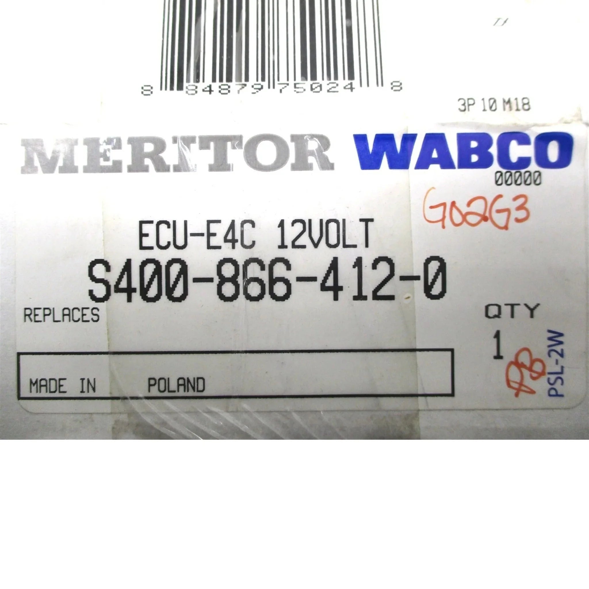 S400-866-412-1 Genuine Wabco ABS Electronic Control