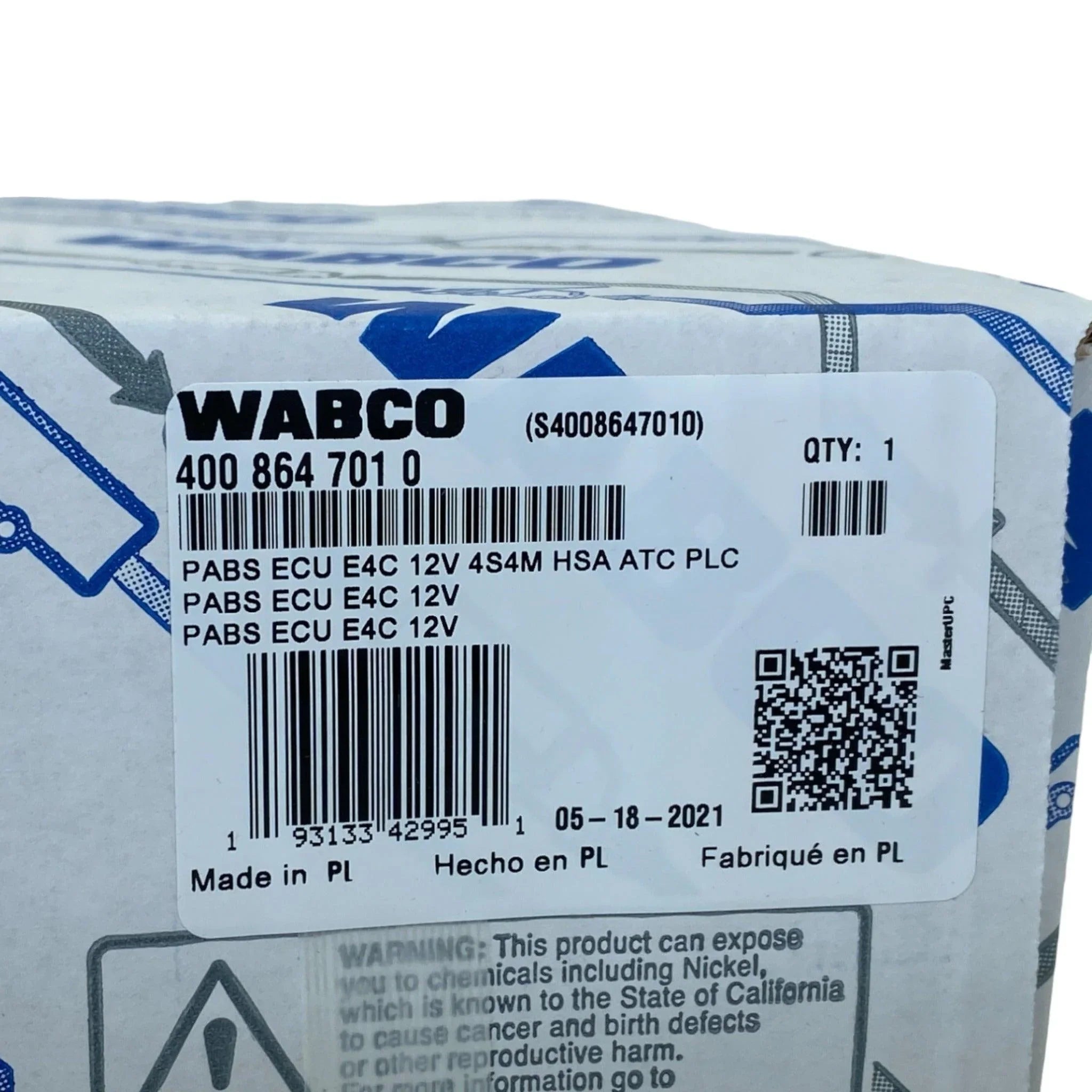 WAB 400 864 701 0 Genuine Wabco ECU Electronic Control Unit E4C 12V