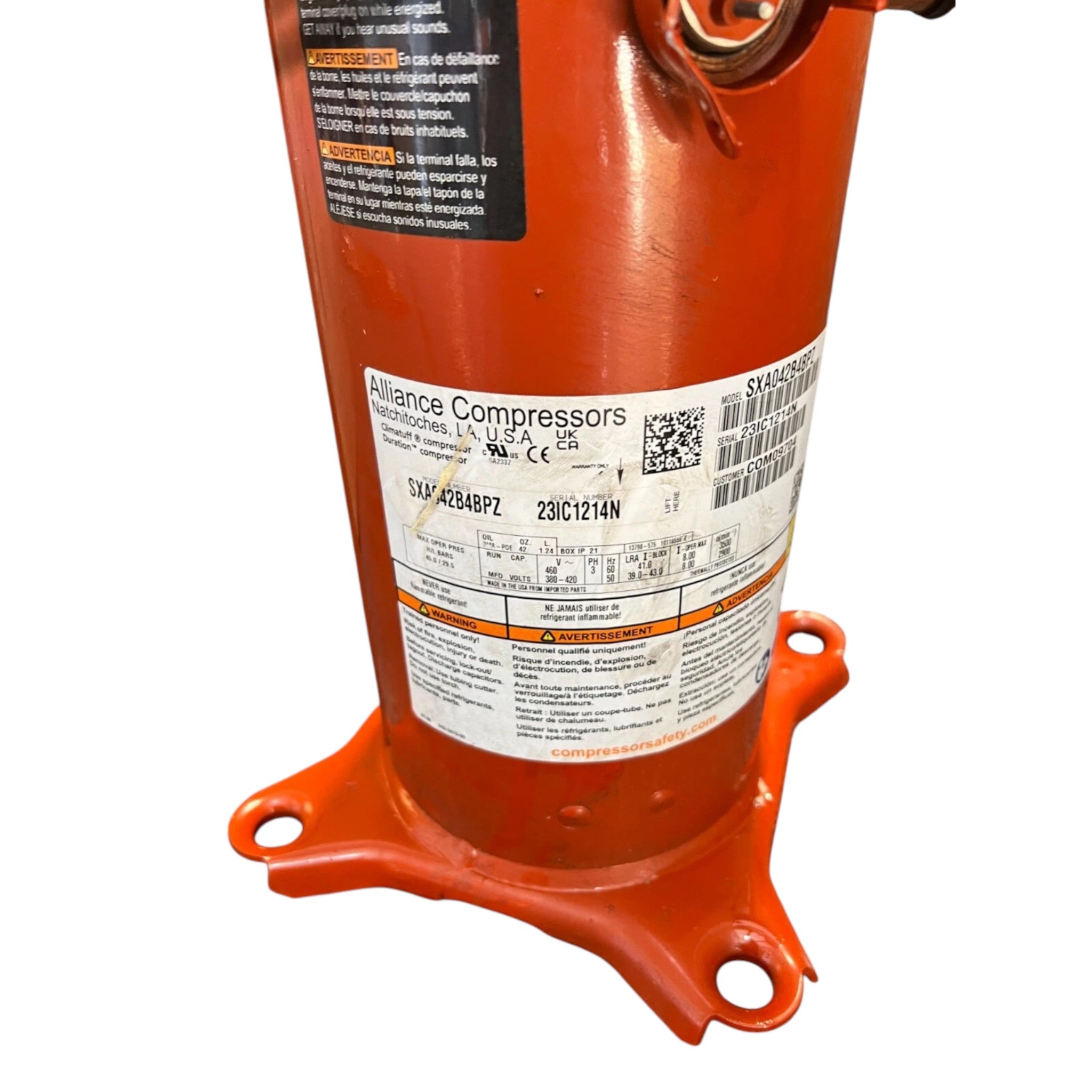 SXA042B4BPZ Genuine Alliance Scroll Compressor