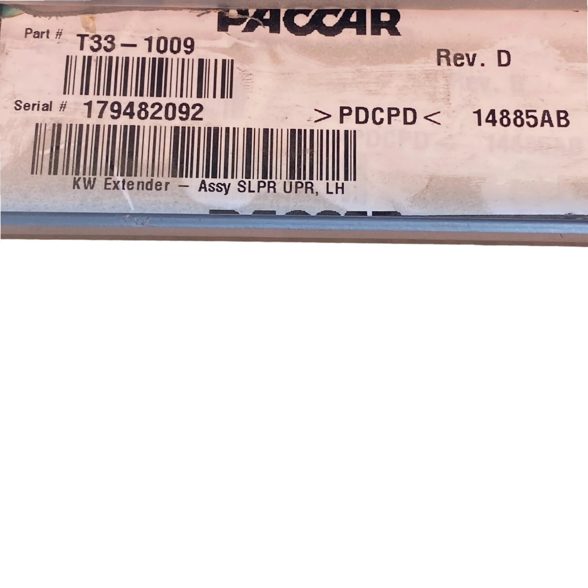 T331009 Genuine Kenworth Upper Sleeper Extender