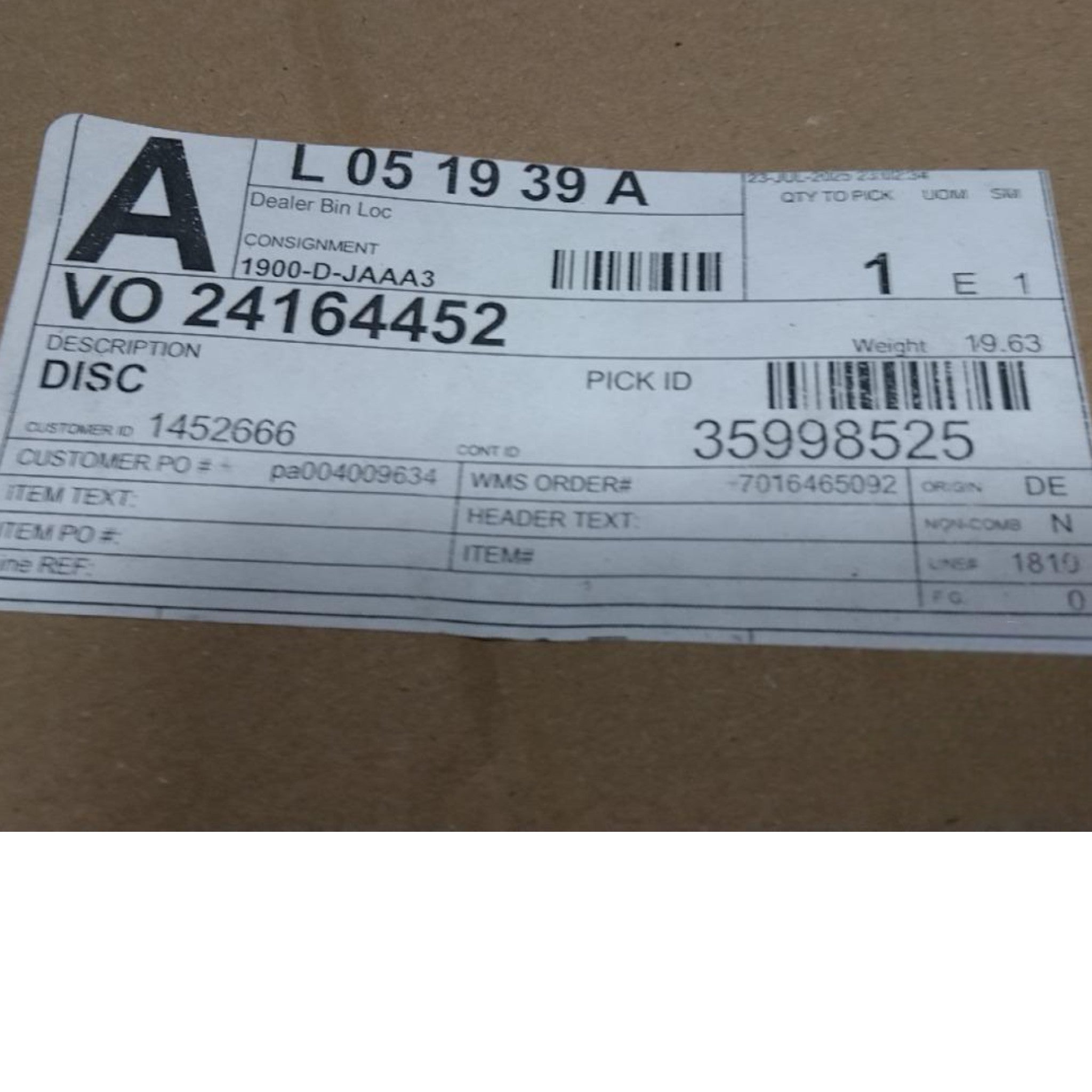 24164452 Genuine Mack Disc