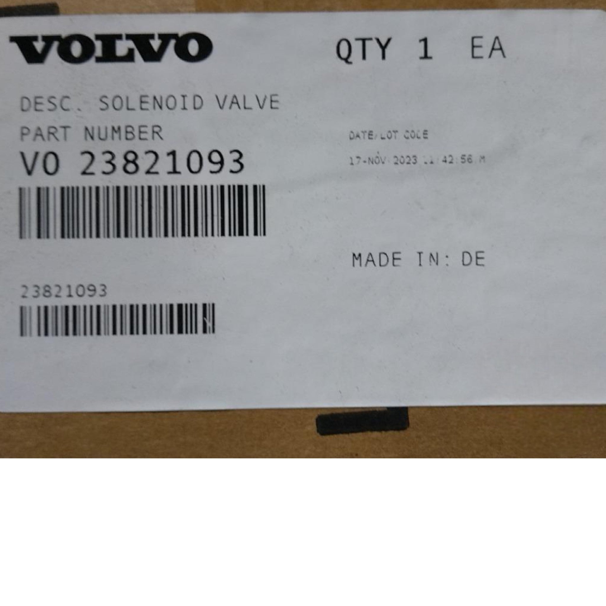 23821093 Genuine Mack Solenoid Valve