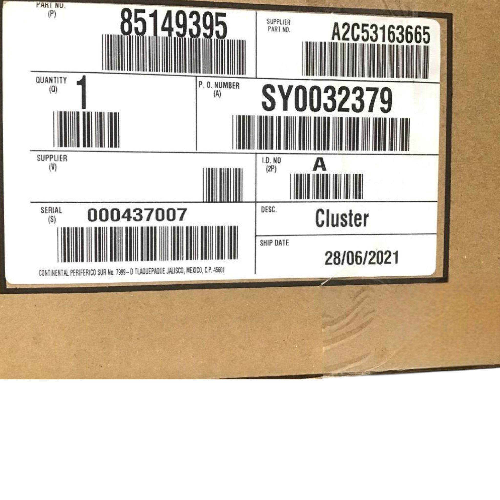 85149395 Genuine Mack Instrument Cluster