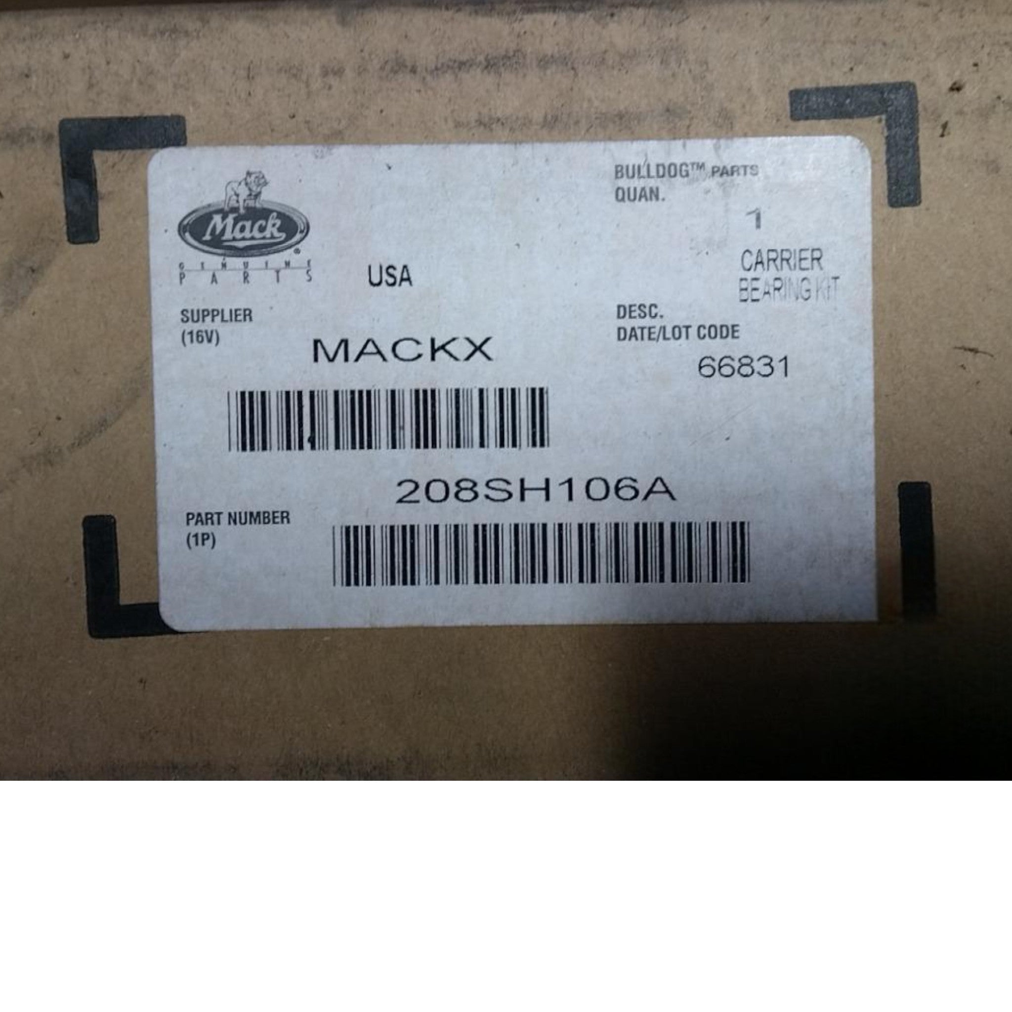 208SH106A Genuine Mack Engine Bearing Kit