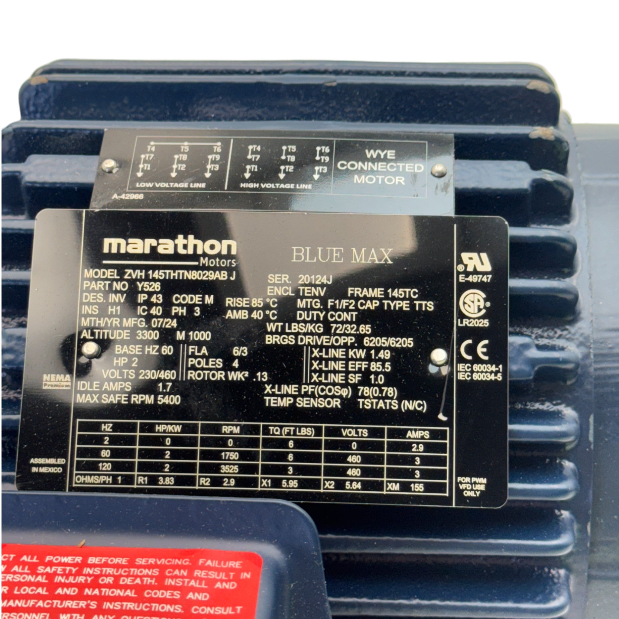Y526 Marathon Electric Motor 230/460V