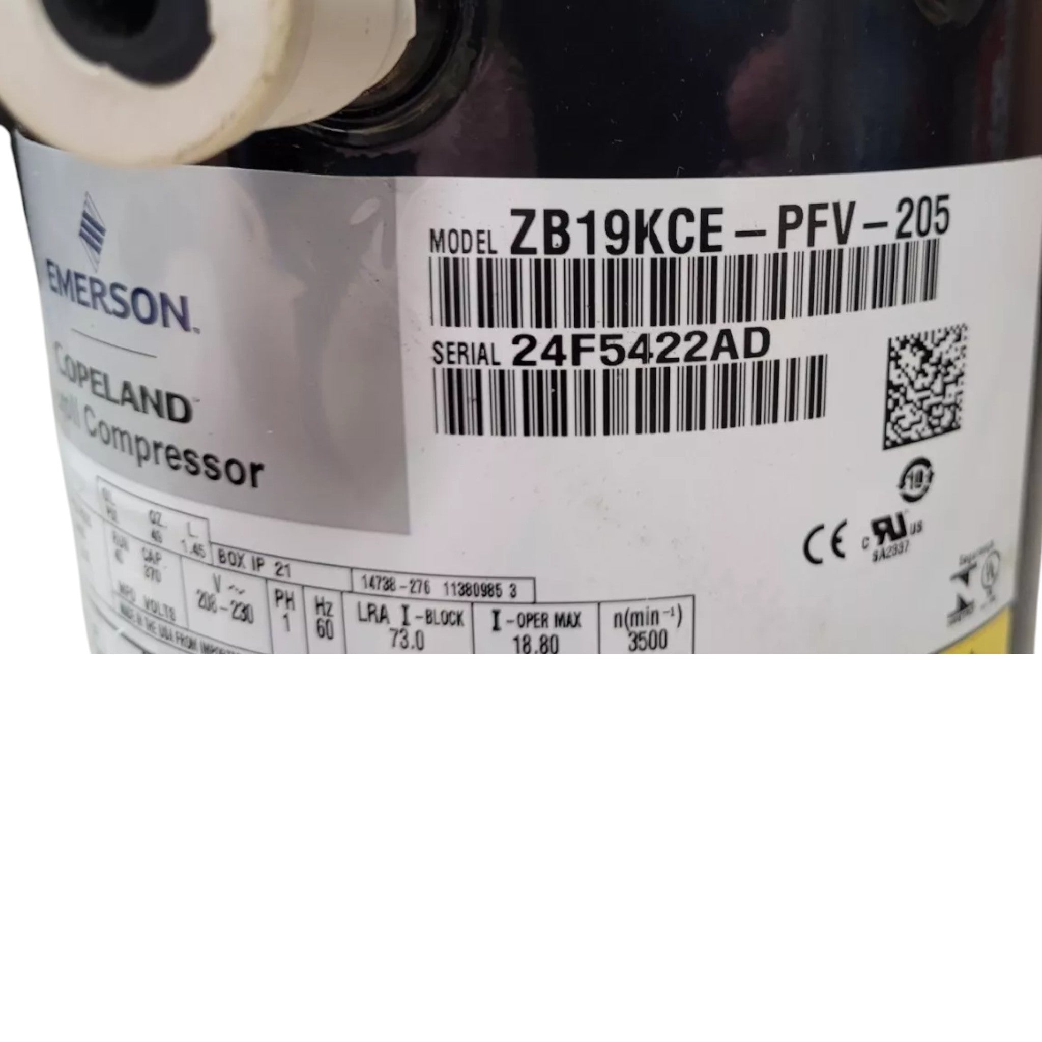 ZB19KCE-PFV-205 Genuine Copeland Scroll Compressor
