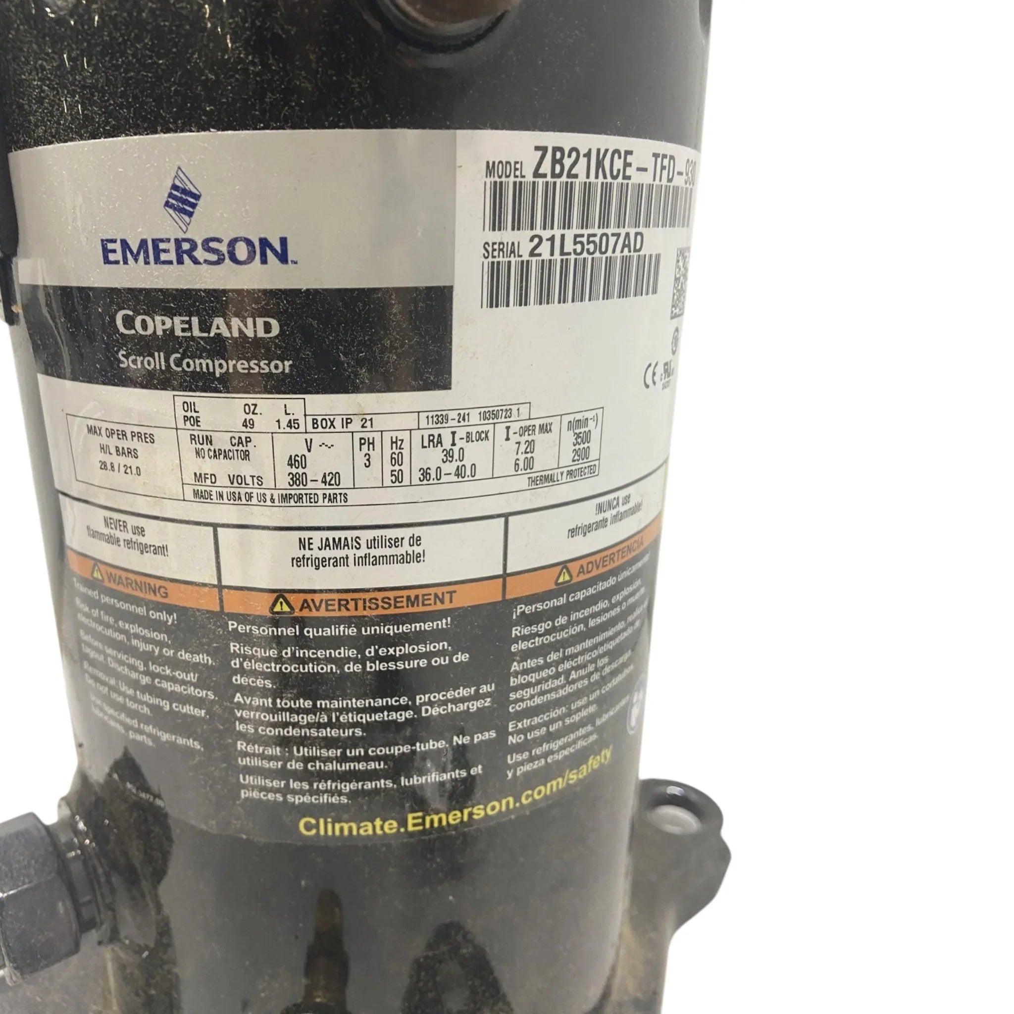 ZB21KCE-TFD-930 Genuine Copeland Scroll Compressor