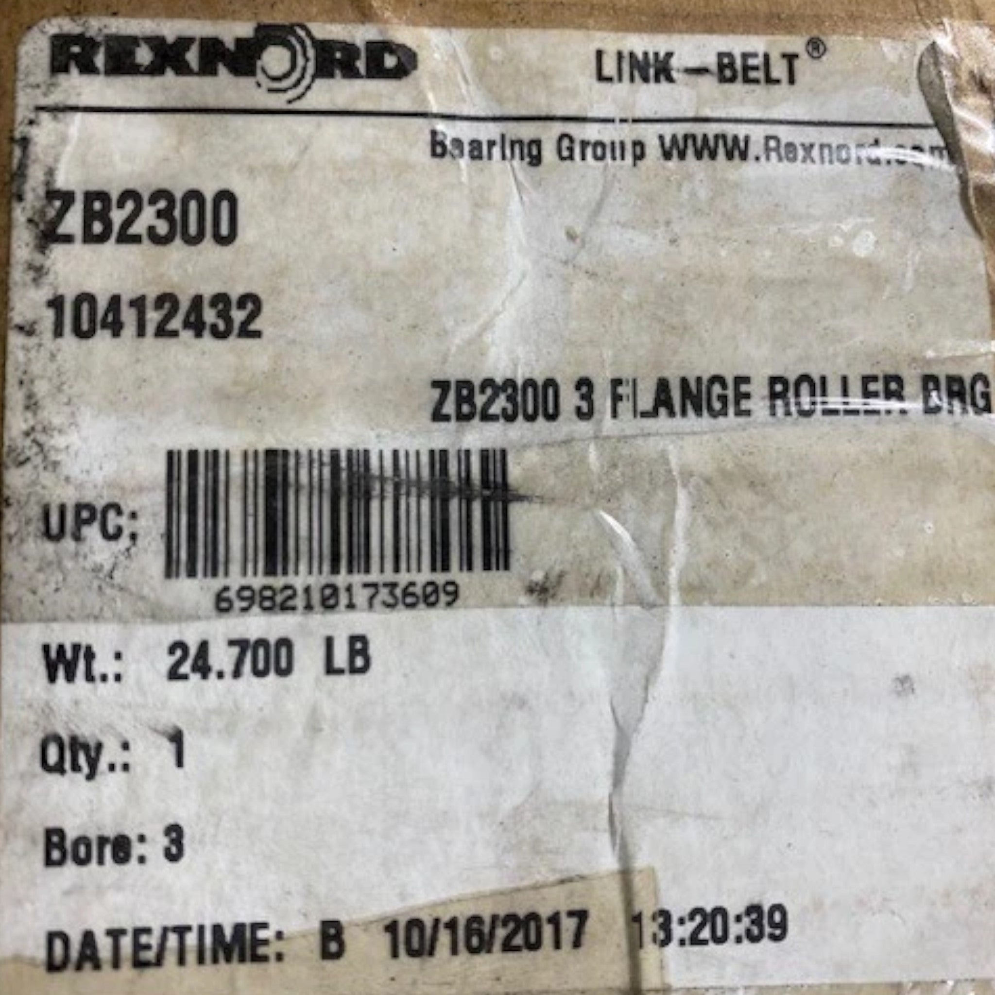 ZB2300 Genuine Rexnord Four-Bolt Round Roller Bearing Unit