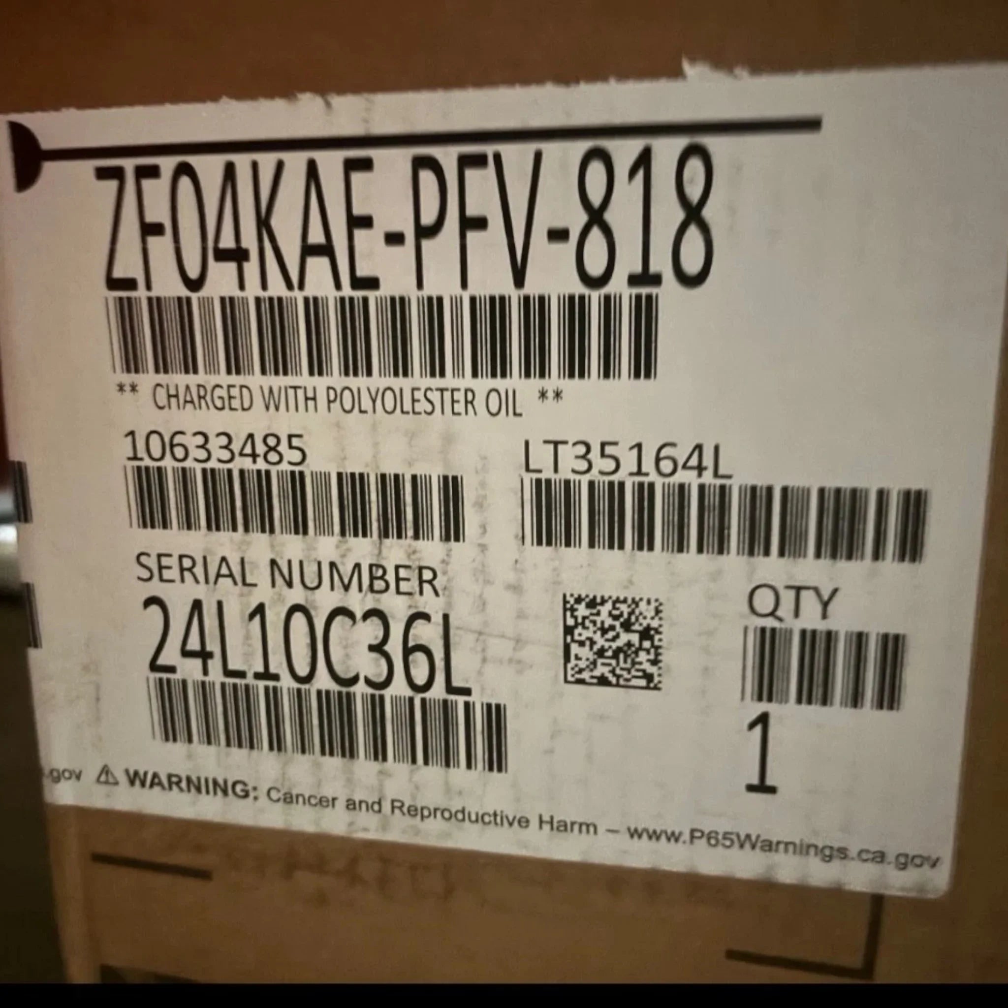 ZF04KAEPFV818 Copeland Scroll Compressor