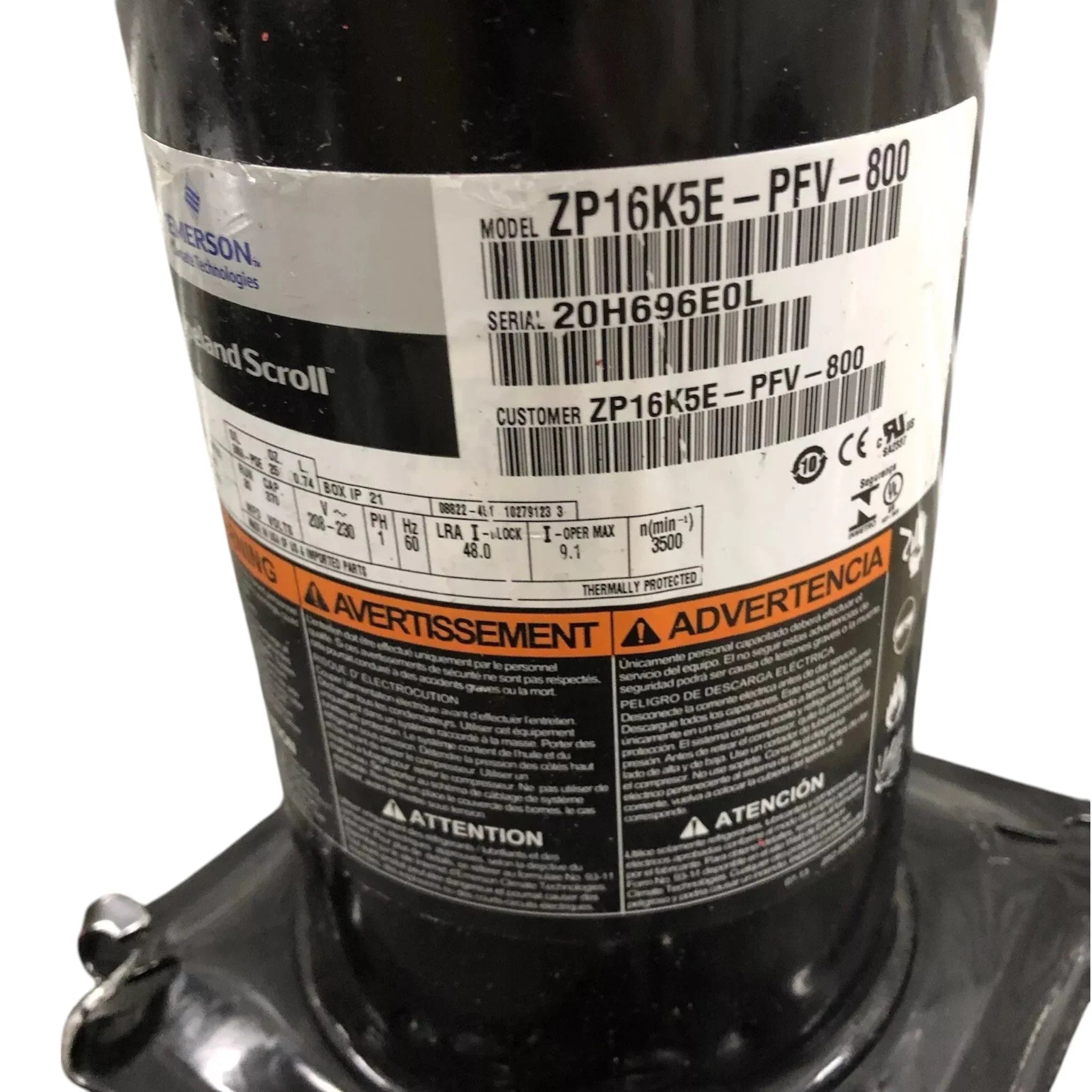 ZP16K5EPFV800 Copeland Scroll Compressor