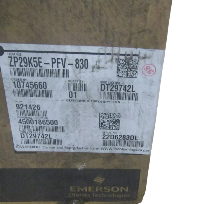 ZP29K5E-PFV-830 Genuine Copeland Scroll Compressor