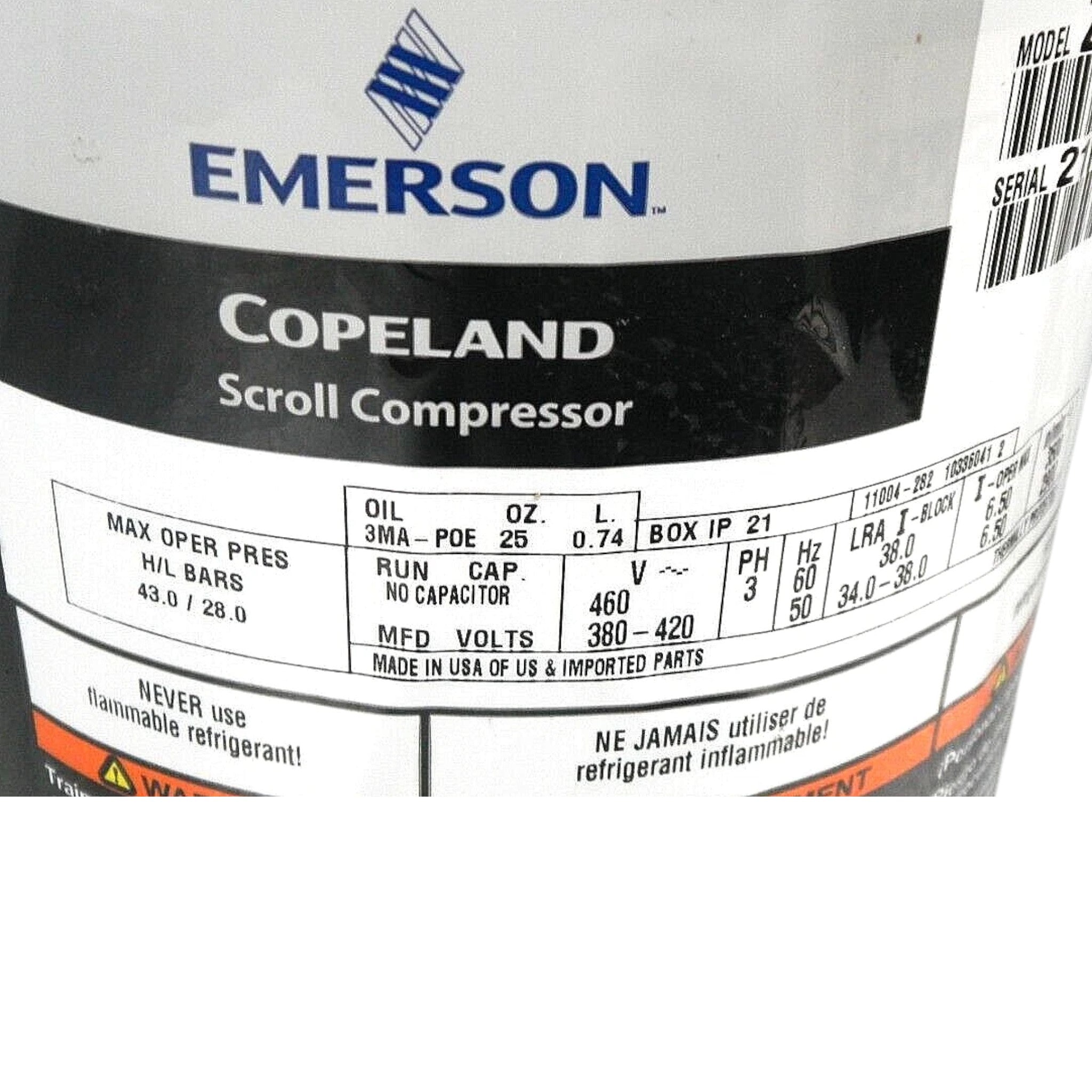 ZP31K5ETFD800 Genuine Copeland Scroll Compressor