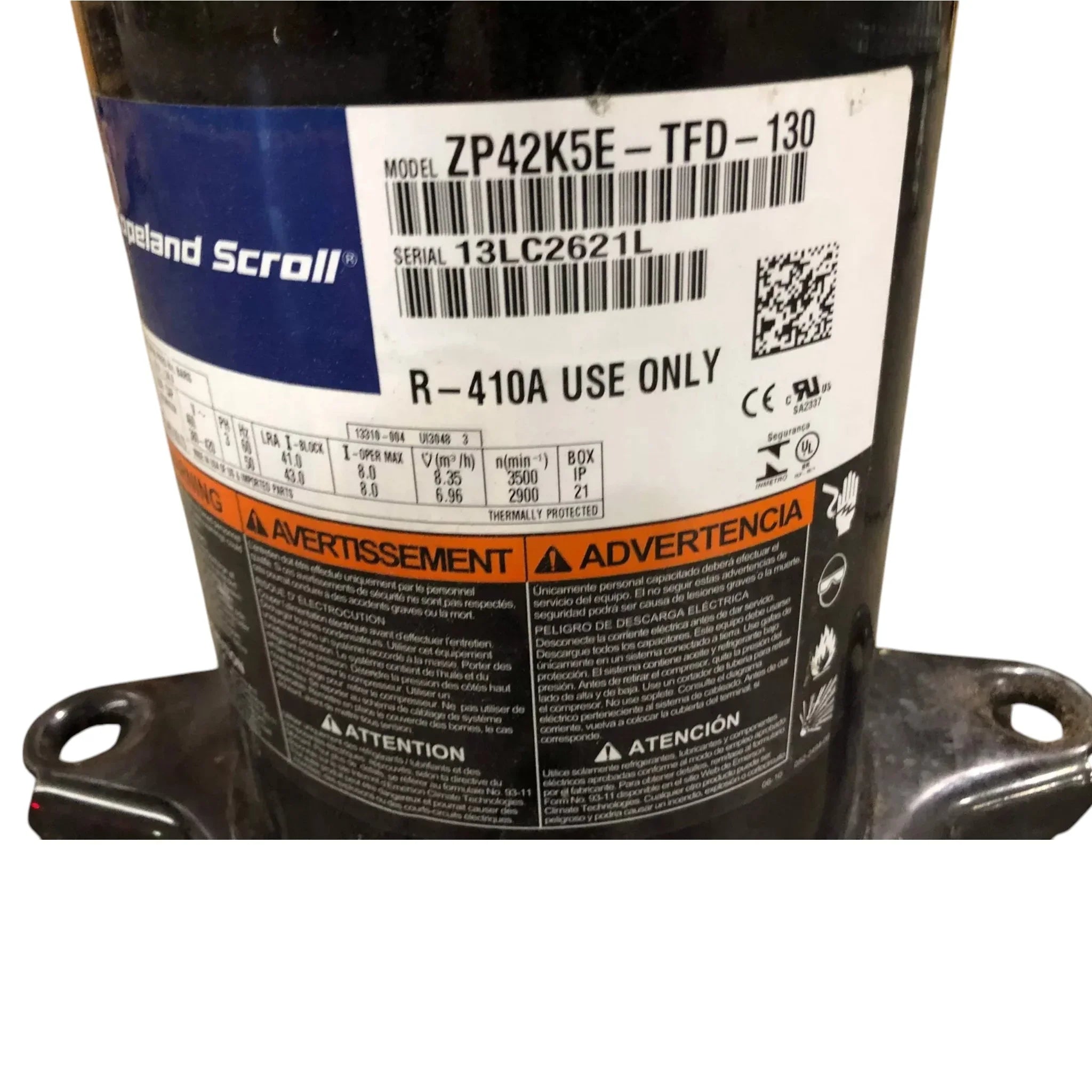 ZP42K5E-TFD-130 Copeland Scroll Compressor