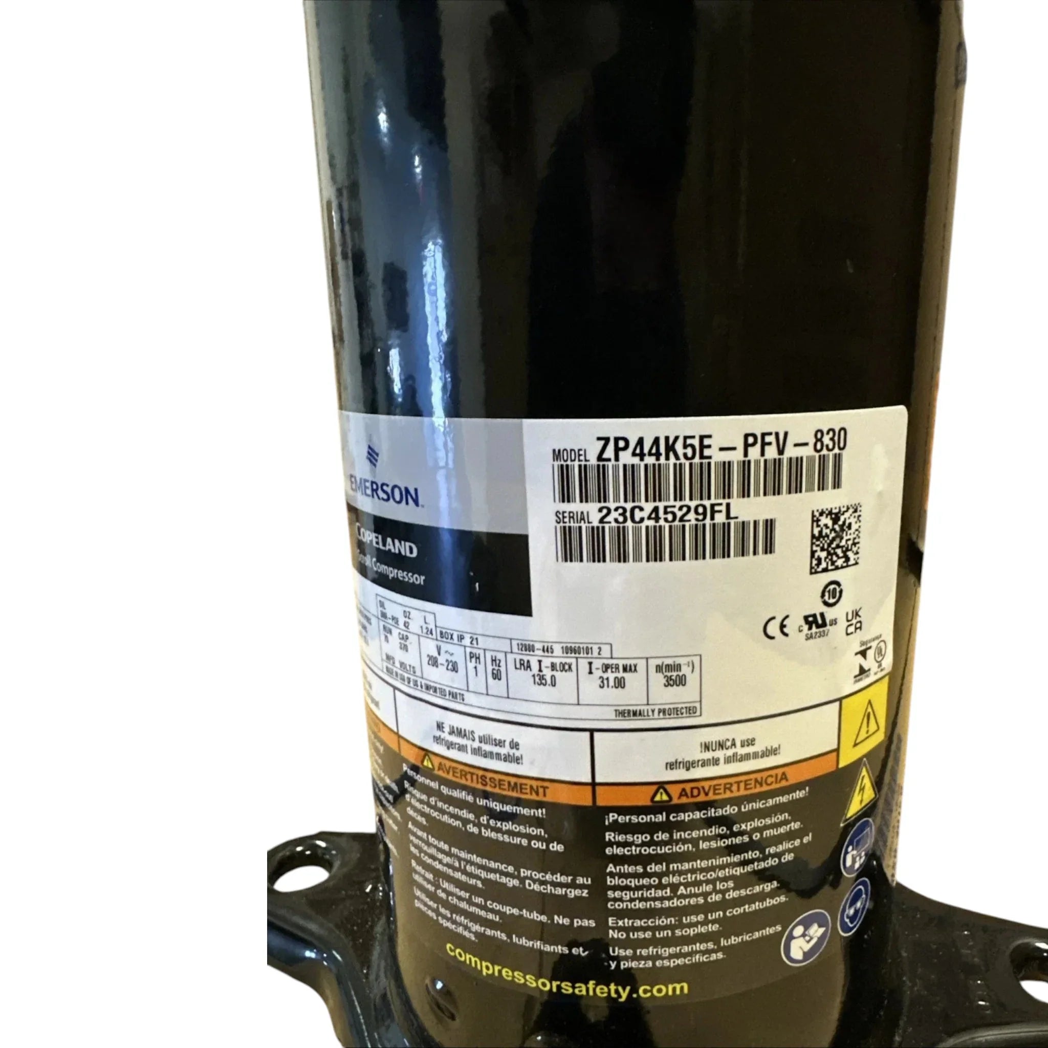 ZP44K5E-PFV-830 Copeland Scroll Compressor