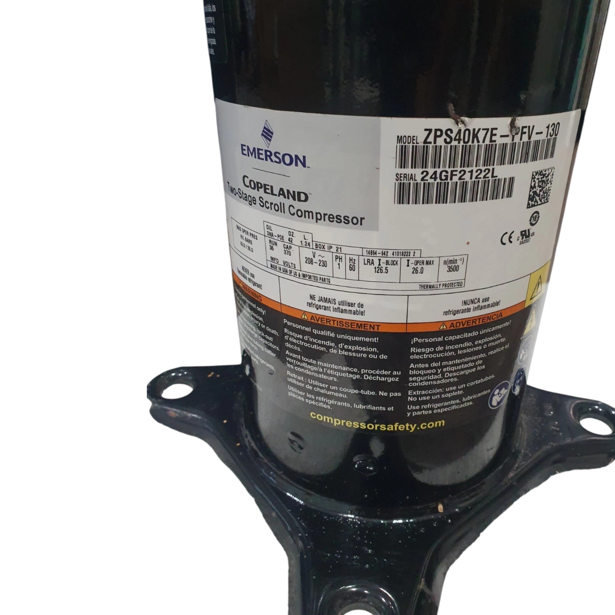 ZPS40K7EPFV130 Copeland Scroll Compressor