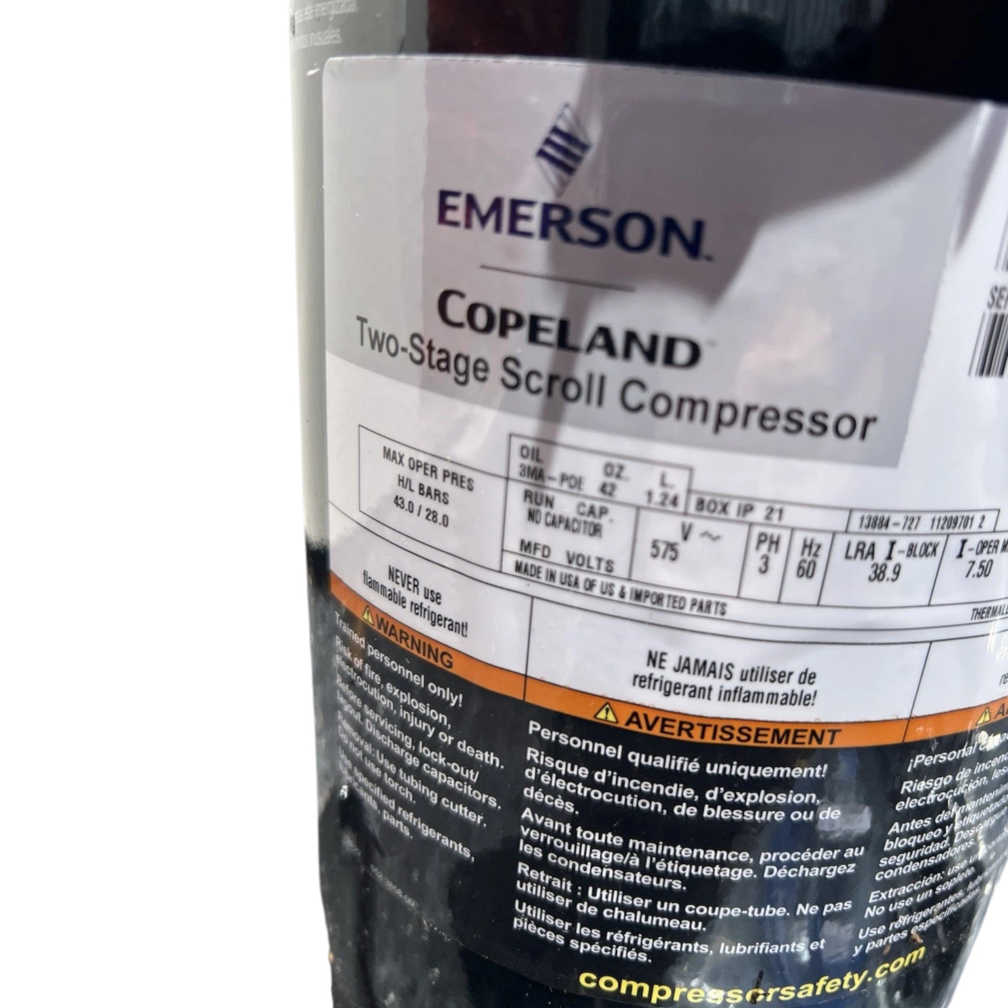 ZPS49K5ETFE800 Copeland Scroll Compressor