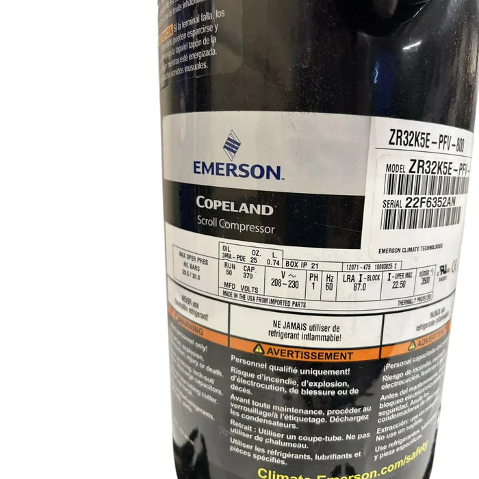 ZR32K5E Genuine Copeland Scroll Compressor 208/230V