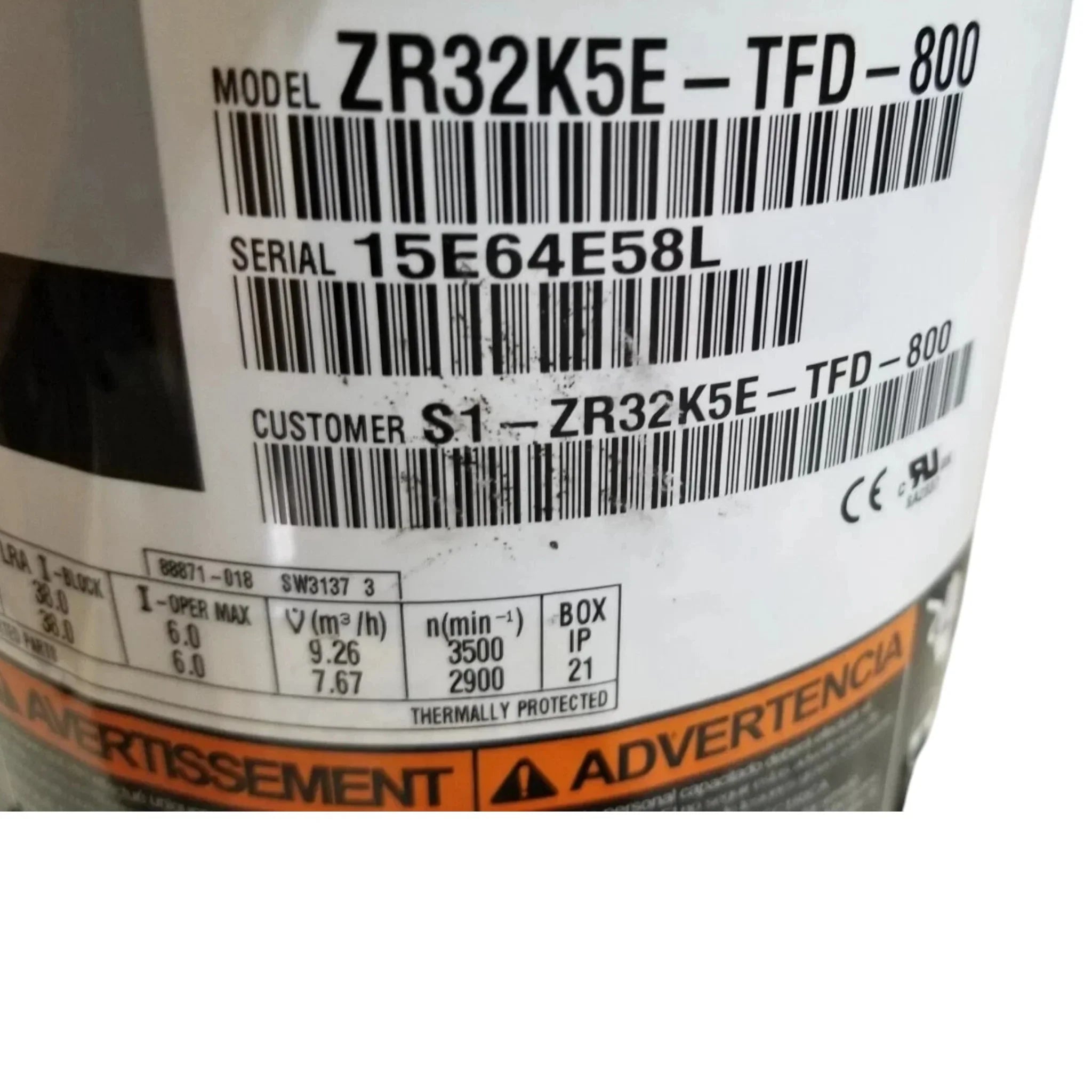 ZR32K5ETFD800 Genuine Copeland Scroll Compressor 460V