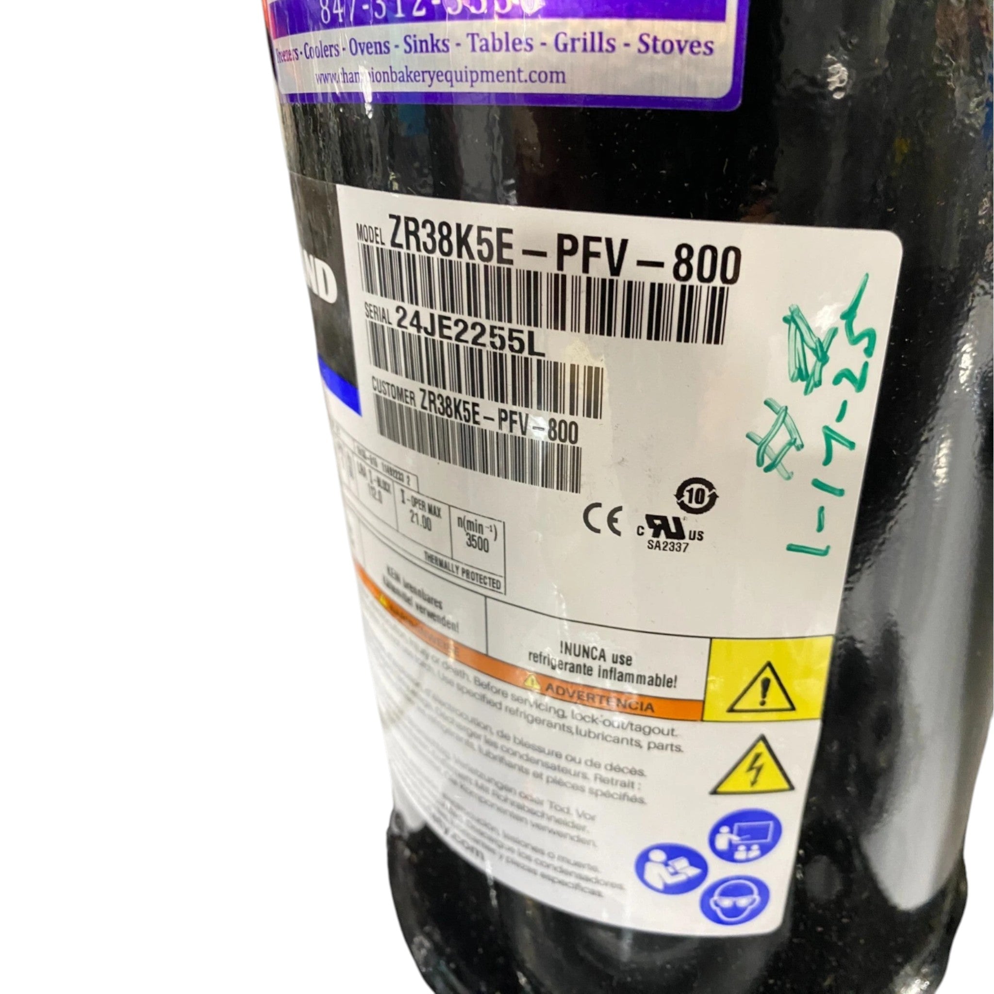 ZR38K5E-PFV-800 Genuine Copeland Scroll Compressor