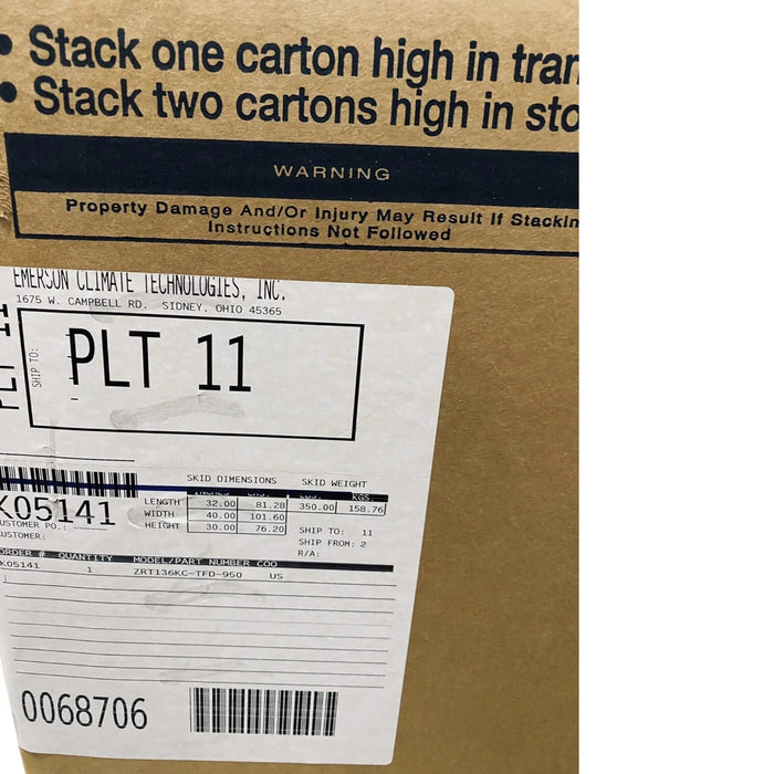 ZRT136KC-TFD-950 Genuine Copeland Scroll Dual Tandem Compressor