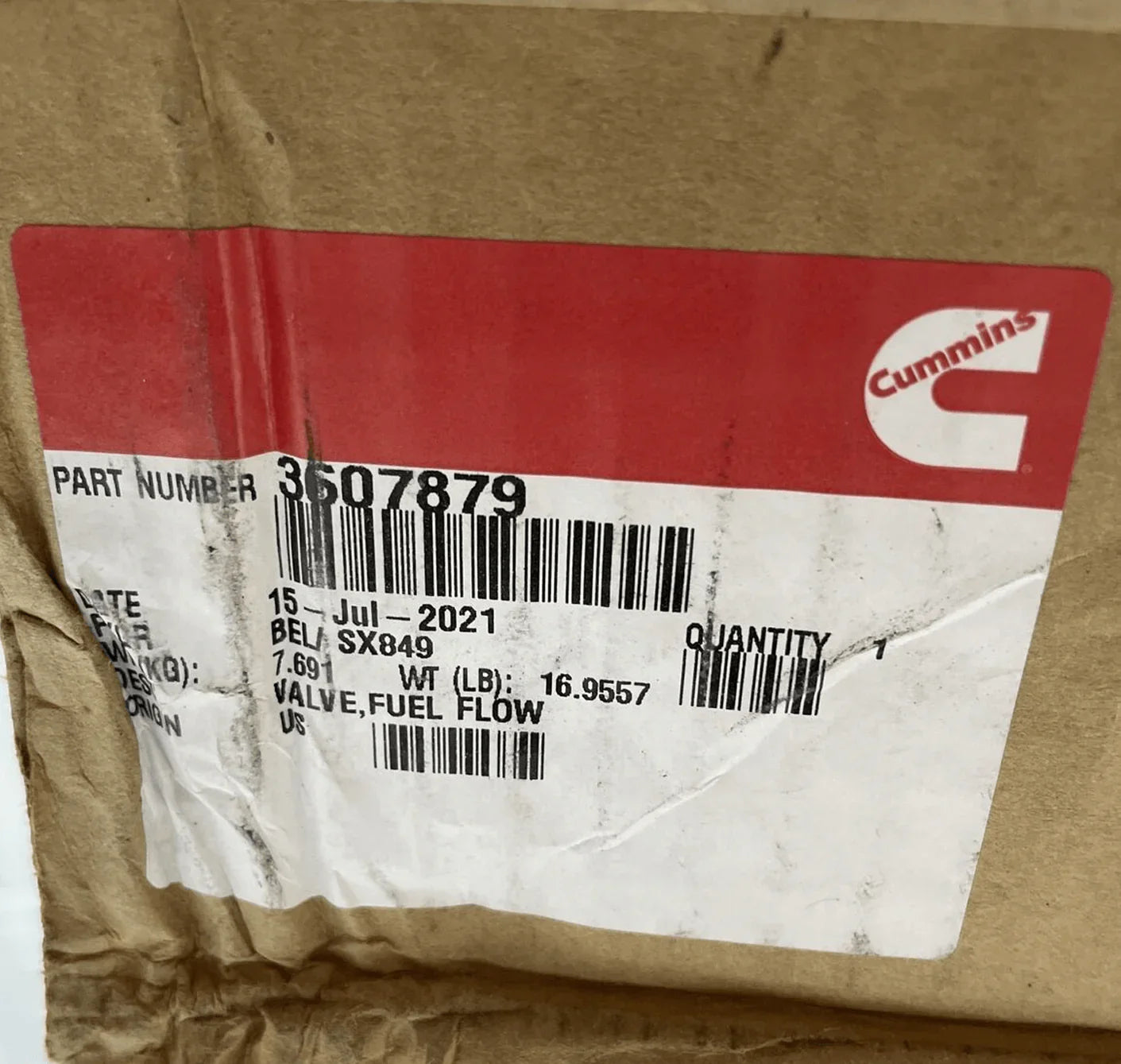 3607879 Genuine Cummins Fuel Flow Valve